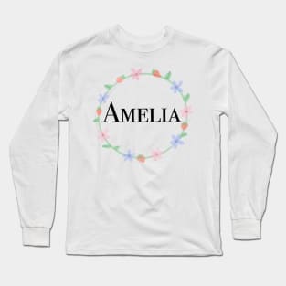 Amelia name design Long Sleeve T-Shirt